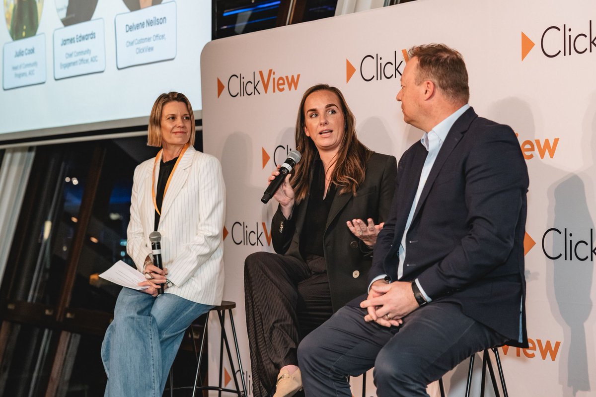 ClickView's tweet image. What a night! 🧡
Our EDUtech Cocktail Reception was packed with purpose, passion, and inspiration.
Huge thanks to Olympians @KeesjaGofers & Nick Timmings and the @AUSOlympicTeam for sharing powerful stories with our community.
#EDUtechAU #OlympicsUnleashed #EdTech