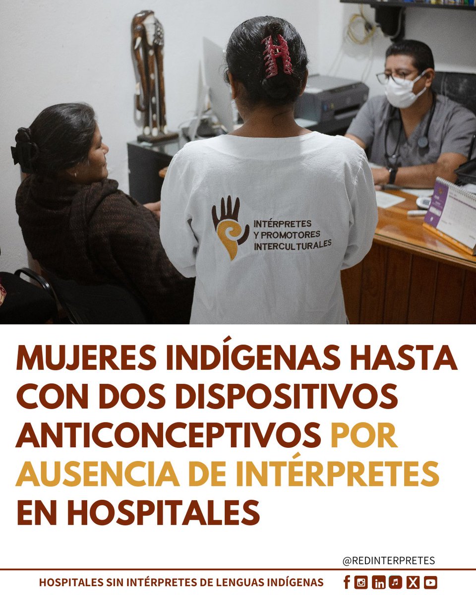 Redinterpretes's tweet photo. 🏥Sin intérpretes en hospitales, mujeres indígenas reciben anticonceptivos que no solicitaron.

🌎 ¡Urge exigir intérpretes médicos de lenguas indígenas en los hospitales!

#redinterpretes #REDIN #oaxaca #pueblosindigenas #FondoCanadaMX https://t.co/K8AzHhgVL5