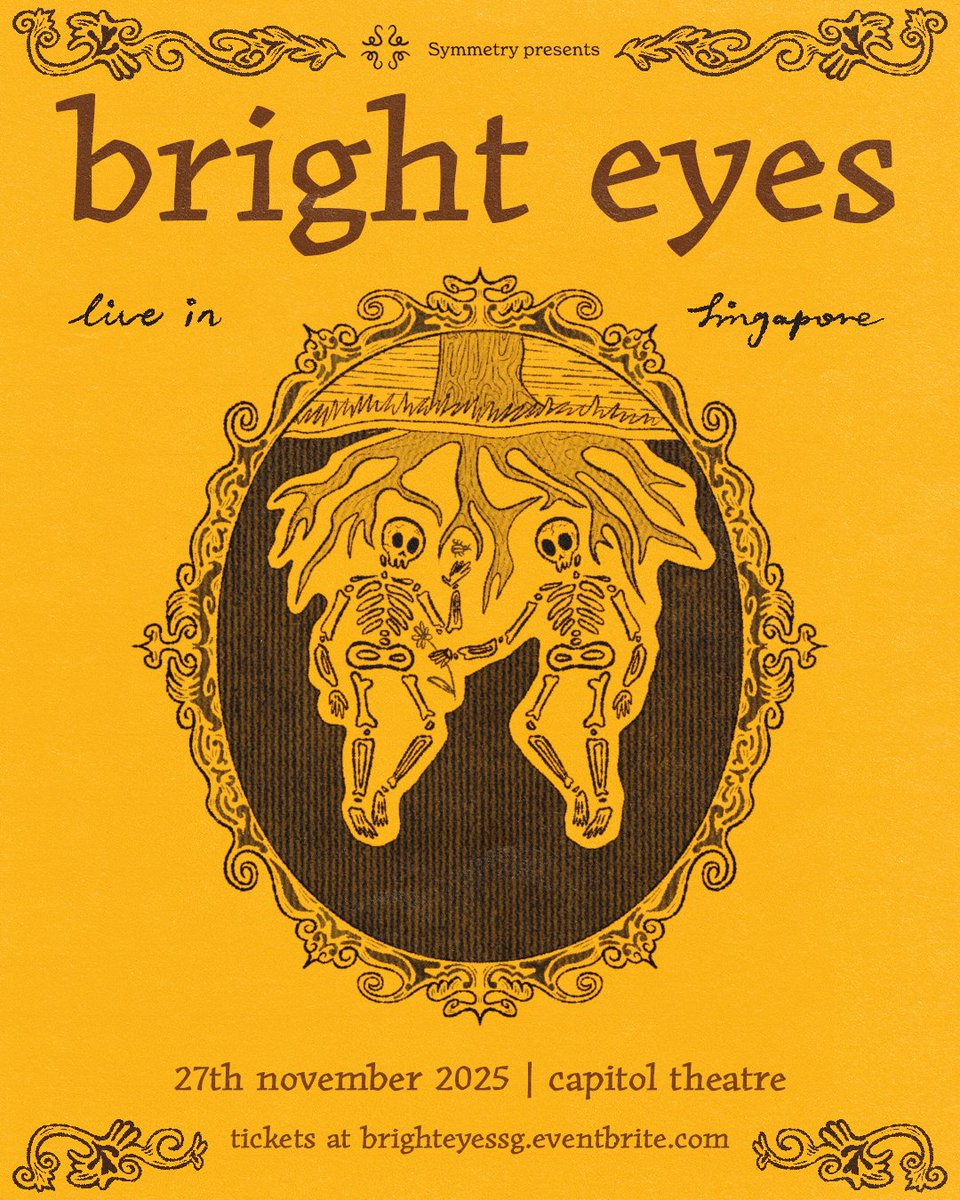 Symmetry (@symmetrysg) on Twitter photo Charming the world for almost three decades, indie darlings <a href="/brighteyesband/">Bright Eyes</a> will finally arrive here in Singapore on 27 November at the magnificent Capitol Theatre for the first time ever.
Tickets will drop in our link in bio tomorrow, 18 June, 12PM. Charming the world for almost three decades, indie darlings <a href="/brighteyesband/">Bright Eyes</a> will finally arrive here in Singapore on 27 November at the magnificent Capitol Theatre for the first time ever.
Tickets will drop in our link in bio tomorrow, 18 June, 12PM.