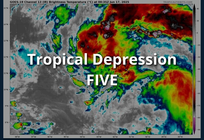 StatsWeather's tweet photo. Seems like we got ourselves a depression (Not Official).
@NHC_Pacific might designate it as such in the next advisory. #PTC5 #TD5 #Erick #wxtwitter #Tropicswx https://t.co/aAx7fAGAzt