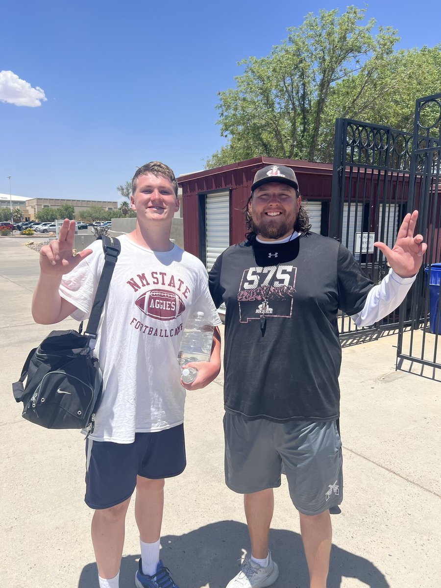HaydenDavi54's tweet image. Had a great time yesterday being able to compete and get better at the @NMStateFootball camp! Thank you to everyone who made it possible, can’t wait for the future! @CoachCannova63 @Robcast70