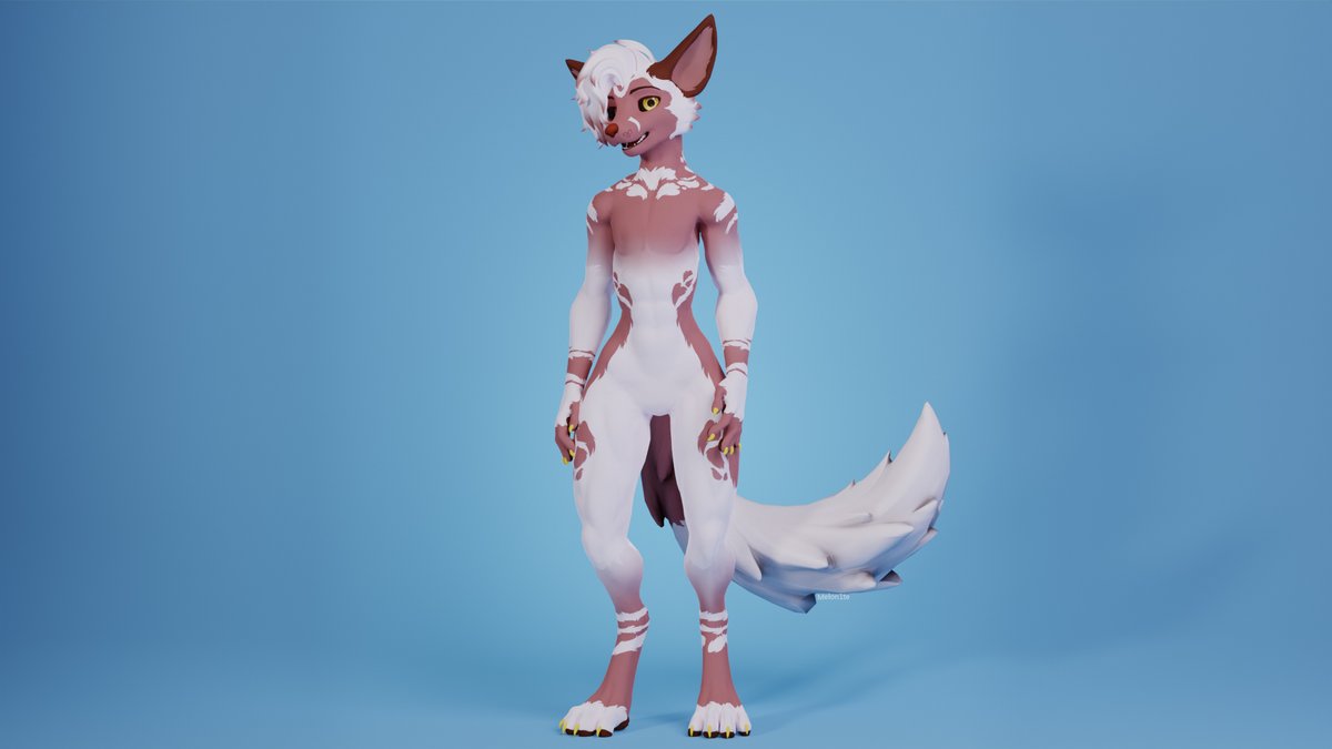 Melon1te's tweet image. A Viwi retexture for Caramel Snow!
Base by the_mmmos
#render #vrchatfurry