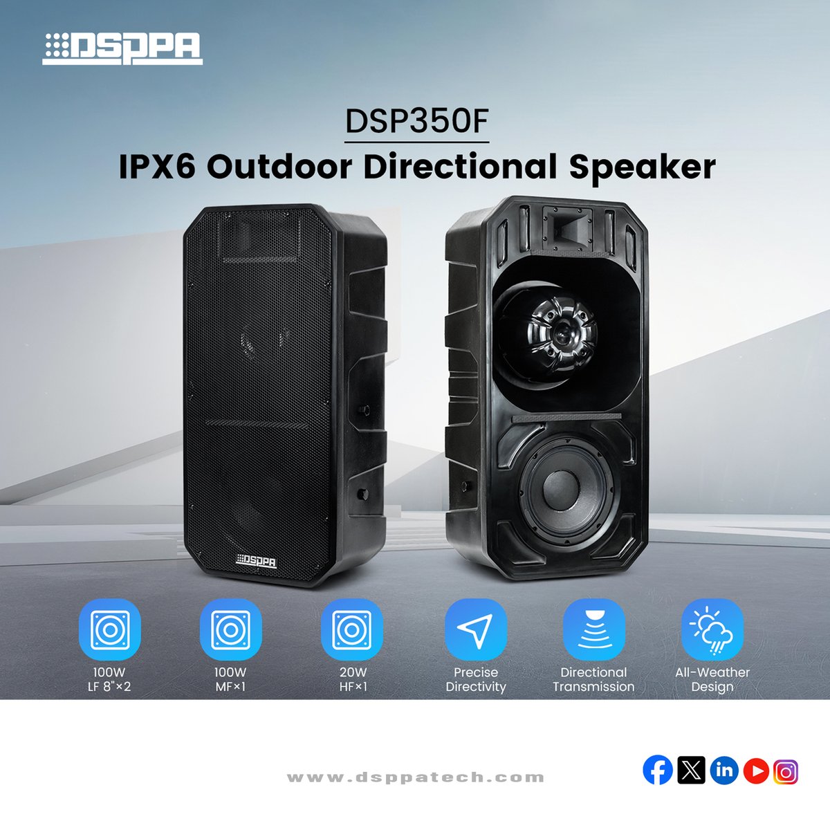 GuangzhouDSPPA's tweet image. #DSPPA OUTDOOR DIRECTIONAL PA SYSTEM - SOLVING YOUR NOISE CONCERNS! #directionalaudio #directionalspeakers

Proven in Real Projects – Featured in educational settings like Shenzhen schools, demonstrating noise control and clarity in practical deployment-dsppatech.com/directional-sp…
