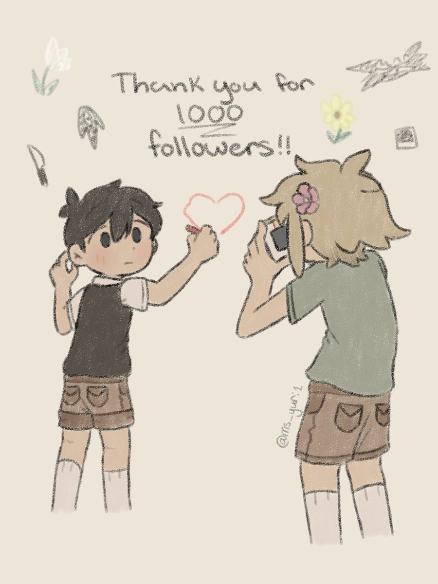 thank you for 1k followers 💕
if you happen to have any doodle suggestions for sunny and basil I'd be more than happy to draw them, I'll try and do as many as I can

#OMORIFANART