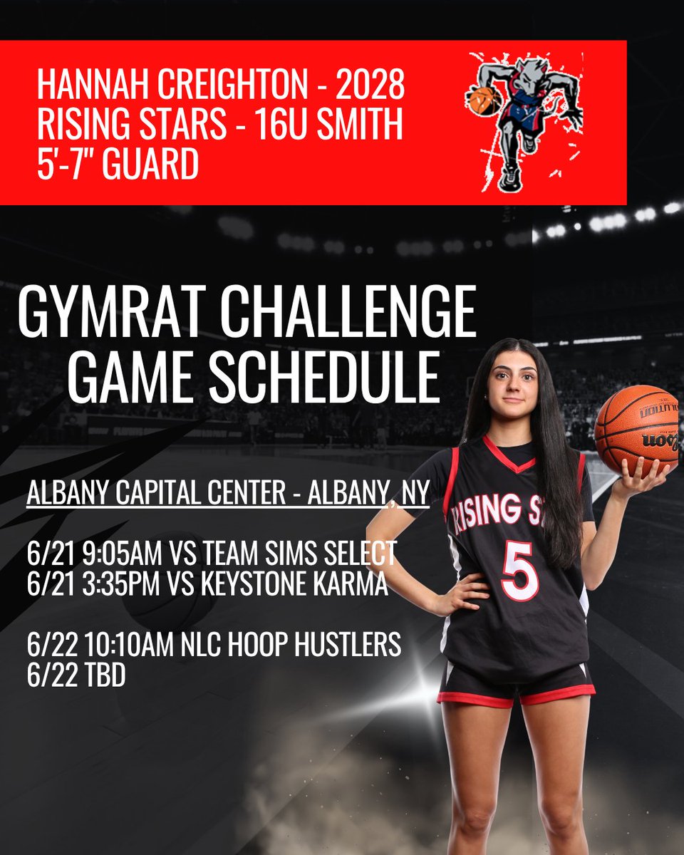 Hannah Creighton (@hcreighton23) on Twitter photo Back on the road this weekend to Albany, NY. Looking forward to the competition and playing with my Rising Stars teammates!
<a href="/CoachSchollNCSA/">Nicole Scholl</a> <a href="/NCSAwbb/">NCSA Women’s Basketball Recruiting</a> <a href="/Coach_Milazzo/">Coach Milazzo</a> <a href="/smith_devi99990/">Devine Smith</a> Back on the road this weekend to Albany, NY. Looking forward to the competition and playing with my Rising Stars teammates!
<a href="/CoachSchollNCSA/">Nicole Scholl</a> <a href="/NCSAwbb/">NCSA Women’s Basketball Recruiting</a> <a href="/Coach_Milazzo/">Coach Milazzo</a> <a href="/smith_devi99990/">Devine Smith</a>