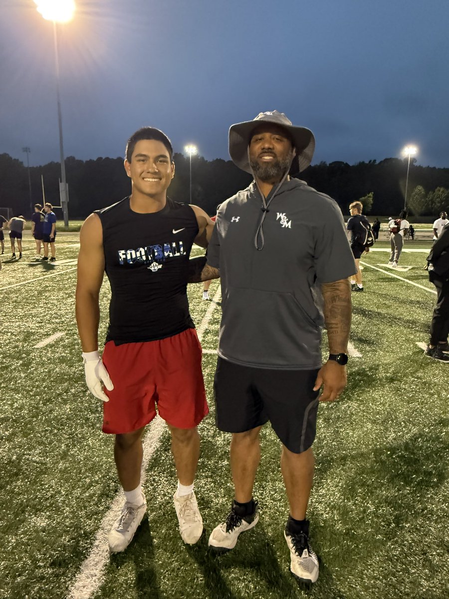 Ben Arroyo (@ben_arroyo01) on Twitter photo Had an amazing camp at <a href="/WMTribeFootball/">William & Mary Tribe Football</a> very blessed to be coached by <a href="/CoachMikeLondon/">Mike London Sr. ⚔️</a> <a href="/DLRunStoppers/">Keenan Carter Sr.</a> and <a href="/supe_jones/">Perry Jones</a>!
<a href="/CoachMullinax/">Coach Mullinax</a> <a href="/DRWildcatFB/">Deep Run Football</a> <a href="/CoachTae8/">Coach Williams</a> <a href="/aleceberle54/">Alec Eberle</a> <a href="/HogAcademyLLC/">Hog Academy</a> Had an amazing camp at <a href="/WMTribeFootball/">William & Mary Tribe Football</a> very blessed to be coached by <a href="/CoachMikeLondon/">Mike London Sr. ⚔️</a> <a href="/DLRunStoppers/">Keenan Carter Sr.</a> and <a href="/supe_jones/">Perry Jones</a>!
<a href="/CoachMullinax/">Coach Mullinax</a> <a href="/DRWildcatFB/">Deep Run Football</a> <a href="/CoachTae8/">Coach Williams</a> <a href="/aleceberle54/">Alec Eberle</a> <a href="/HogAcademyLLC/">Hog Academy</a>