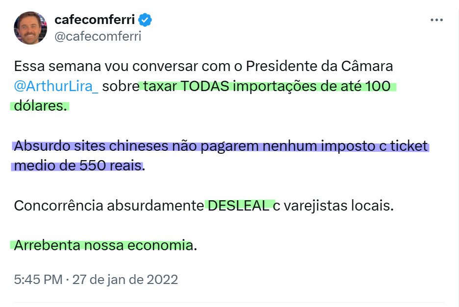 O CARA APOIOU A TAXA DAS BLUSINHAS KKK

Isso aqui certamente é o mesmo discurso da Gleisi e do Haddad. 

archive.ph/G0Iep