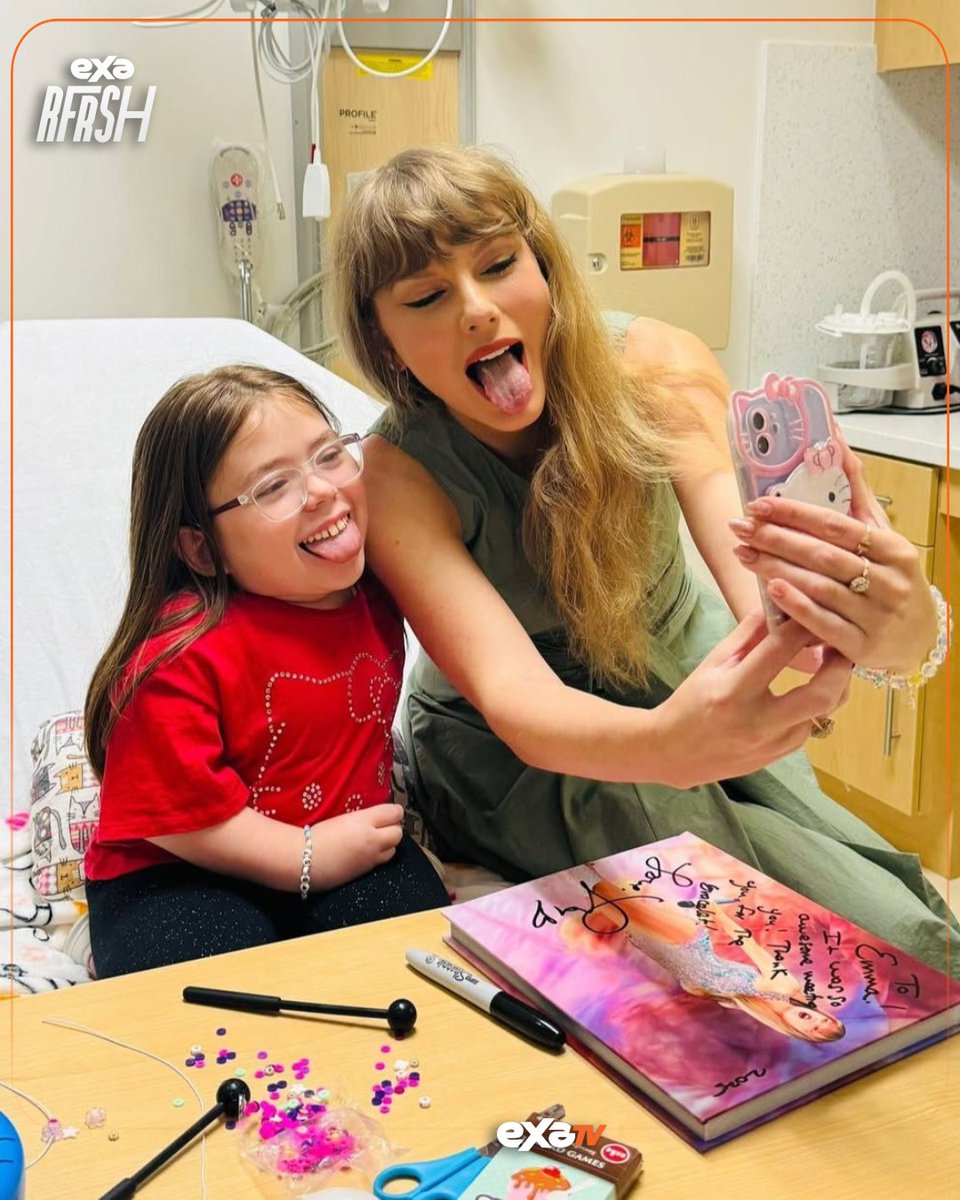 #TaylorSwift sorprendió a los pequeños pacientes de un hospital infantil en Florida con una visita llena de sonrisas, música y mucho amor 💖🎶
La cantante pasó tiempo con cada niño, escuchando sus historias, firmando autógrafos y regalando momentos de pura magia.

Gracias,