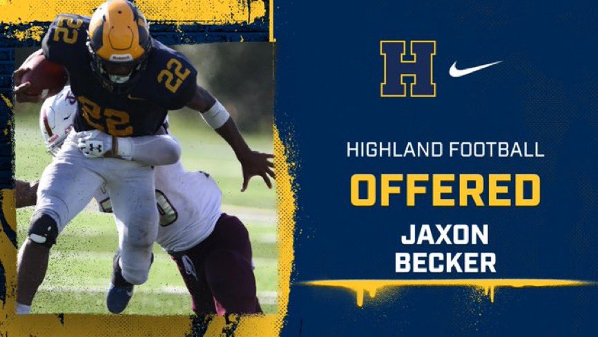 jaxon becker (@jaxon_b12) on Twitter photo Super excited and blessed to receive my second offer from highland! Thank you <a href="/CoachPeterson88/">Coach Peterson</a> Super excited and blessed to receive my second offer from highland! Thank you <a href="/CoachPeterson88/">Coach Peterson</a>