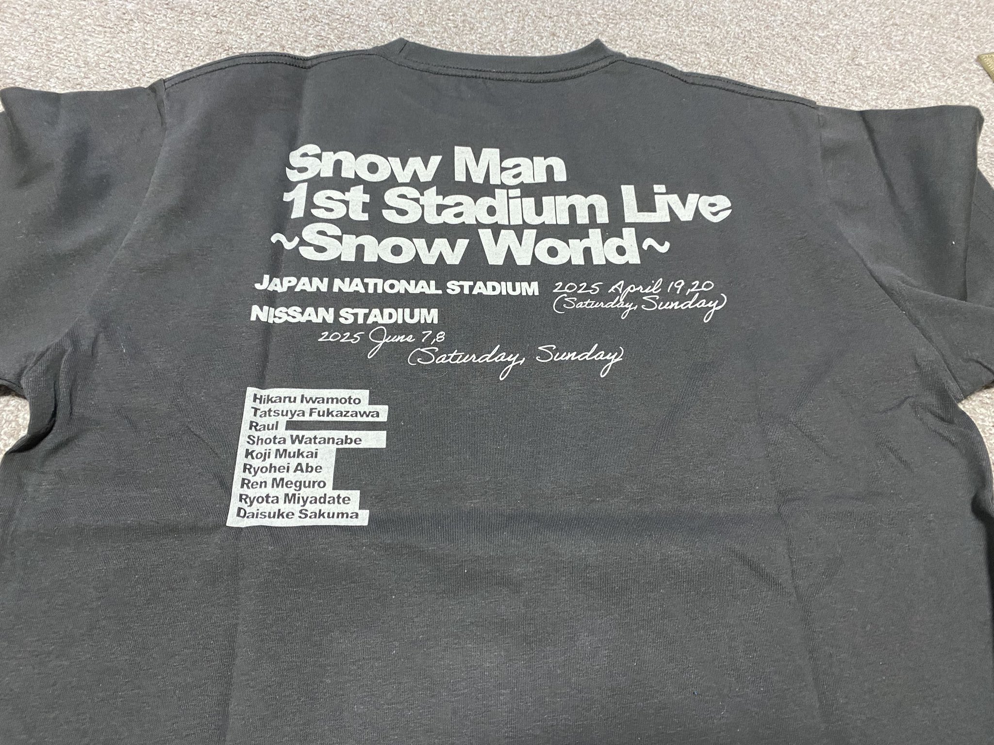 SnowMan スノ SnowWorld 国立 Tシャツ ロゴver. 白 - メルカリ