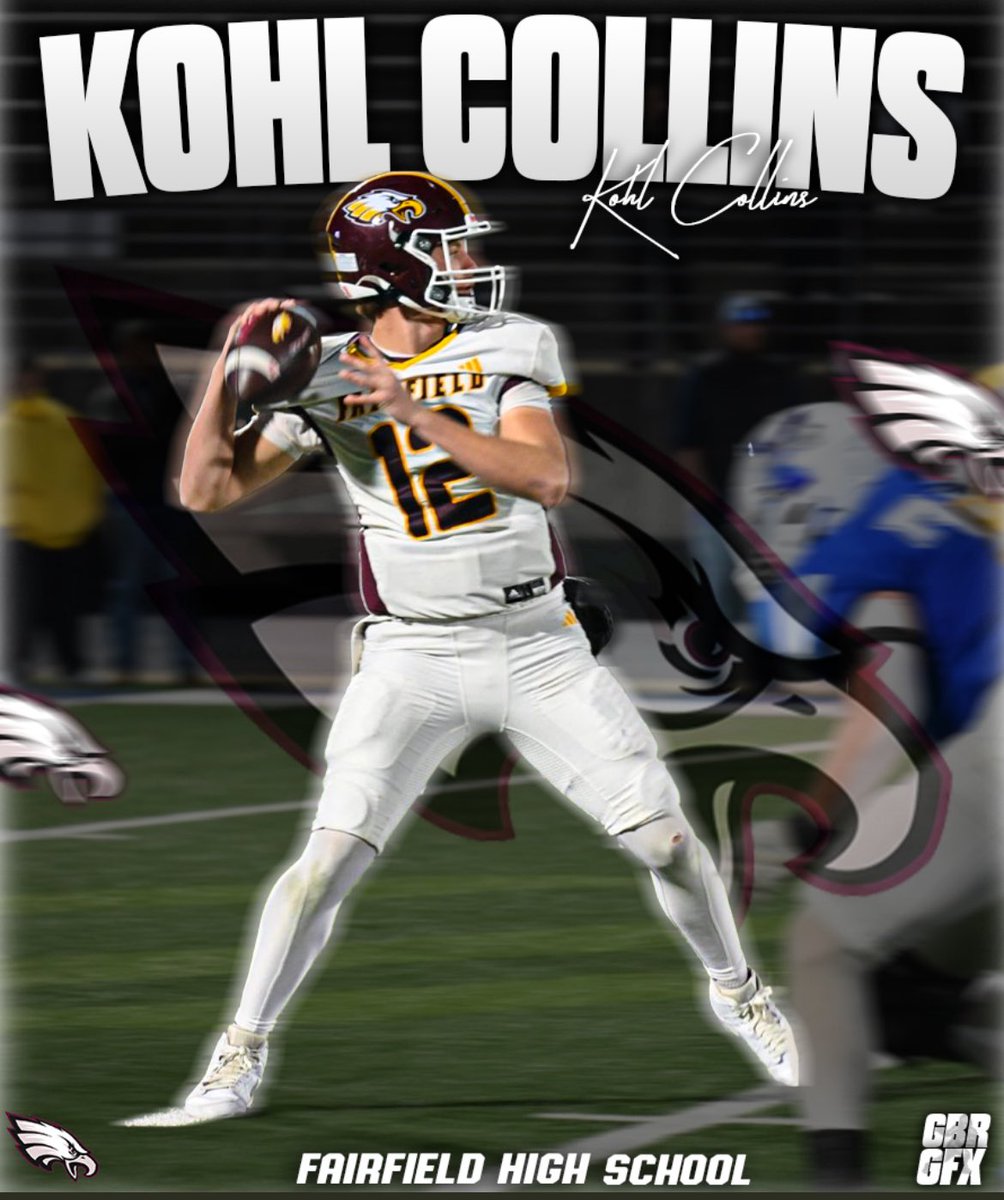 Kohl Collins (@kohlcollins2) on Twitter photo Name- Kohl Collins
Town- Fairfield TX!
Position- QB
Grade- 2026.
Total yards- 3,922 ⭐️⭐️
Passing yards- 3554 ⭐️⭐️
Passing Tds- 43 ⭐️⭐️
40- 4.44
GPA- 3.1
<a href="/5StarPreps/">5Star Preps</a> <a href="/TXTopTalent/">TX TOP TALENT</a> <a href="/247Sports/">247Sports</a> <a href="/5StarFBRecruits/">5 Star Football Recruiting</a> <a href="/One11Recruiting/">One11 Recruiting</a> Name- Kohl Collins
Town- Fairfield TX!
Position- QB
Grade- 2026.
Total yards- 3,922 ⭐️⭐️
Passing yards- 3554 ⭐️⭐️
Passing Tds- 43 ⭐️⭐️
40- 4.44
GPA- 3.1
<a href="/5StarPreps/">5Star Preps</a> <a href="/TXTopTalent/">TX TOP TALENT</a> <a href="/247Sports/">247Sports</a> <a href="/5StarFBRecruits/">5 Star Football Recruiting</a> <a href="/One11Recruiting/">One11 Recruiting</a>