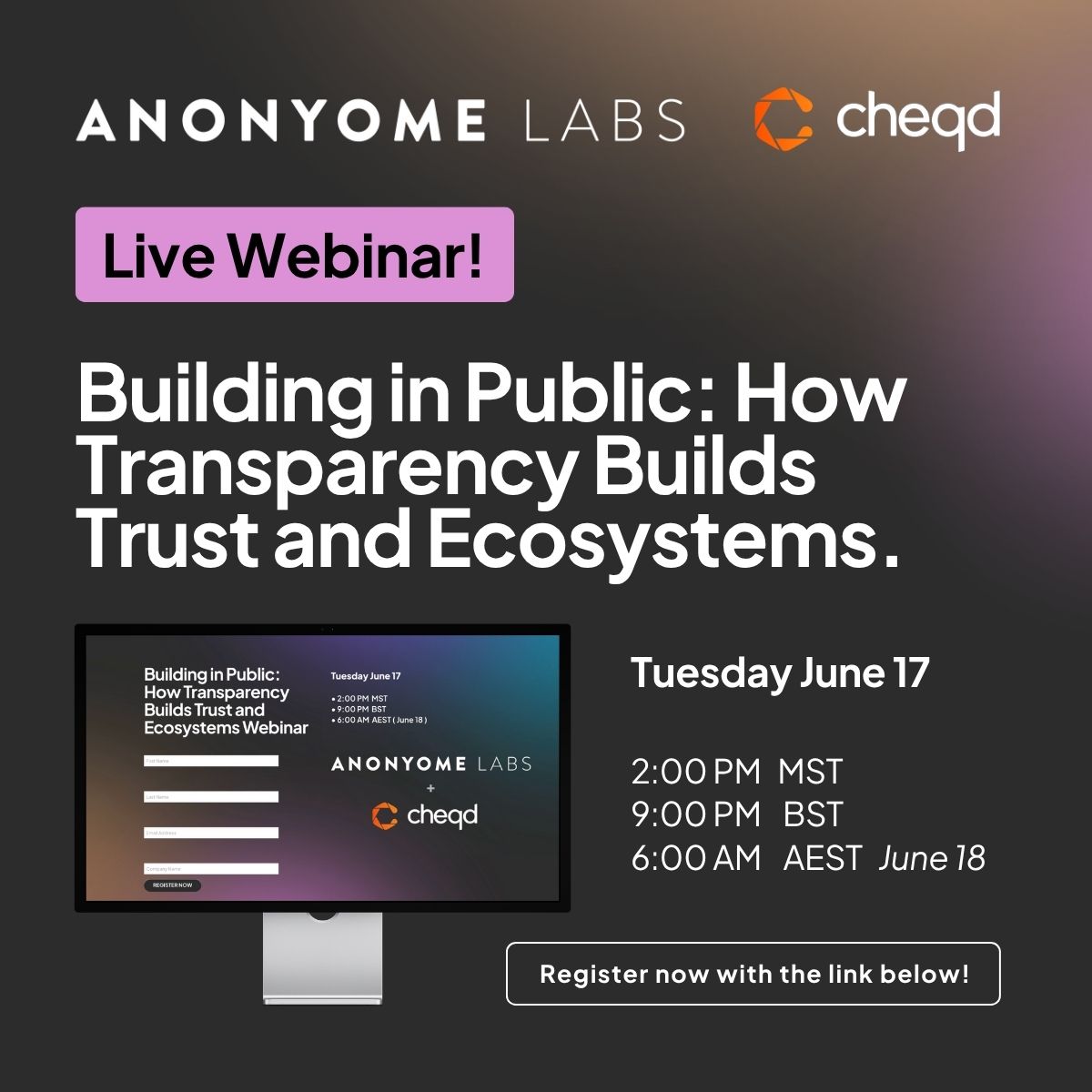 tonylenko's tweet photo. Join us for this timely and insightful webinar on the future of digital identity:
https://t.co/dJZbjKiXa1 https://t.co/70G1eoaGHG