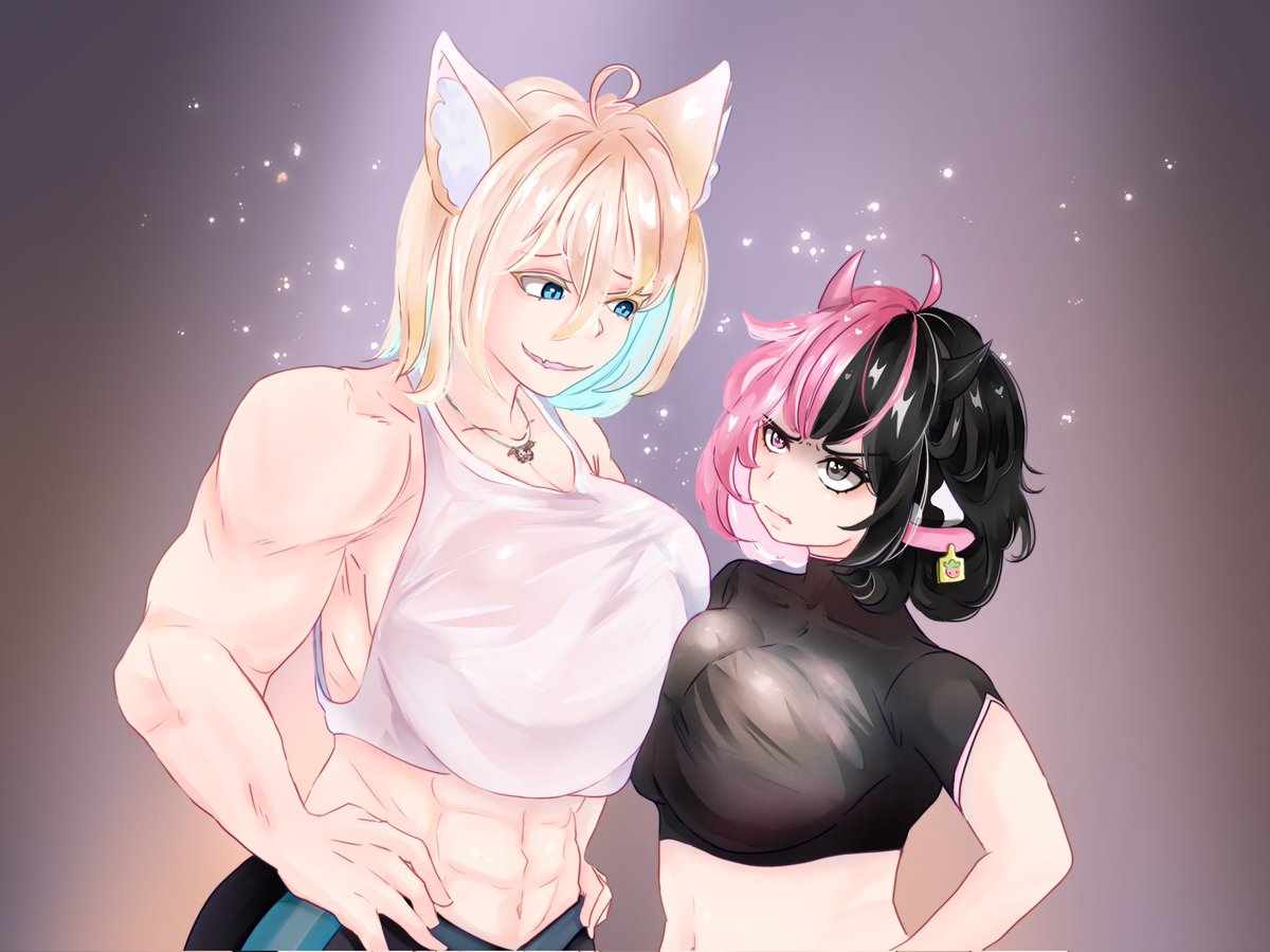Strawbearycake's tweet image. Battle of sizes @Biscattis @Fluff3_
