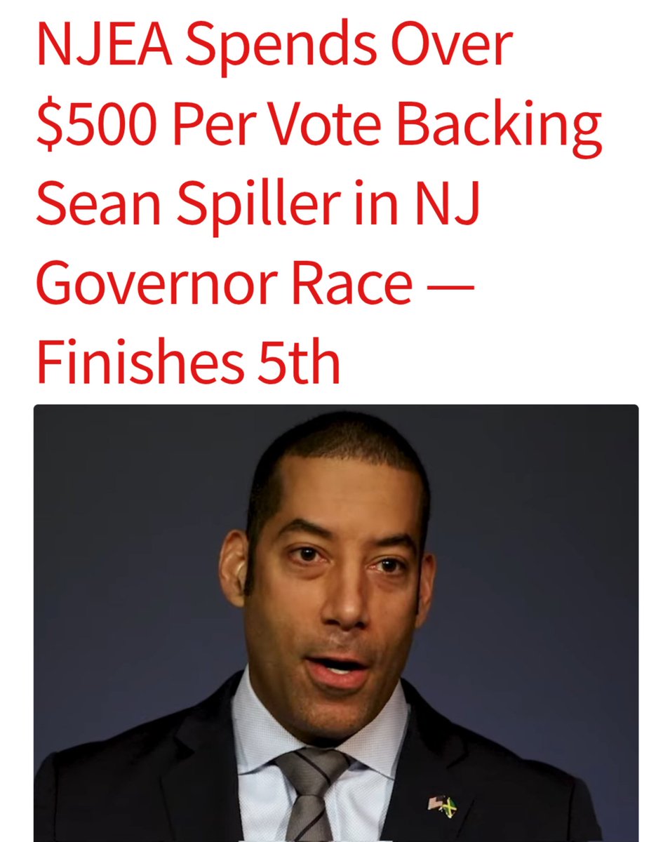 Did you know the NJEA Spent Over $500 Per Vote Backing Sean Spiller in NJ Governor Race, only got him to finish 5th

This whole campaign was paid on the backs of teachers dues, is this criminal? Sure sounds like it, what do you think?
theridgewoodblog.net/njea-spends-ov…