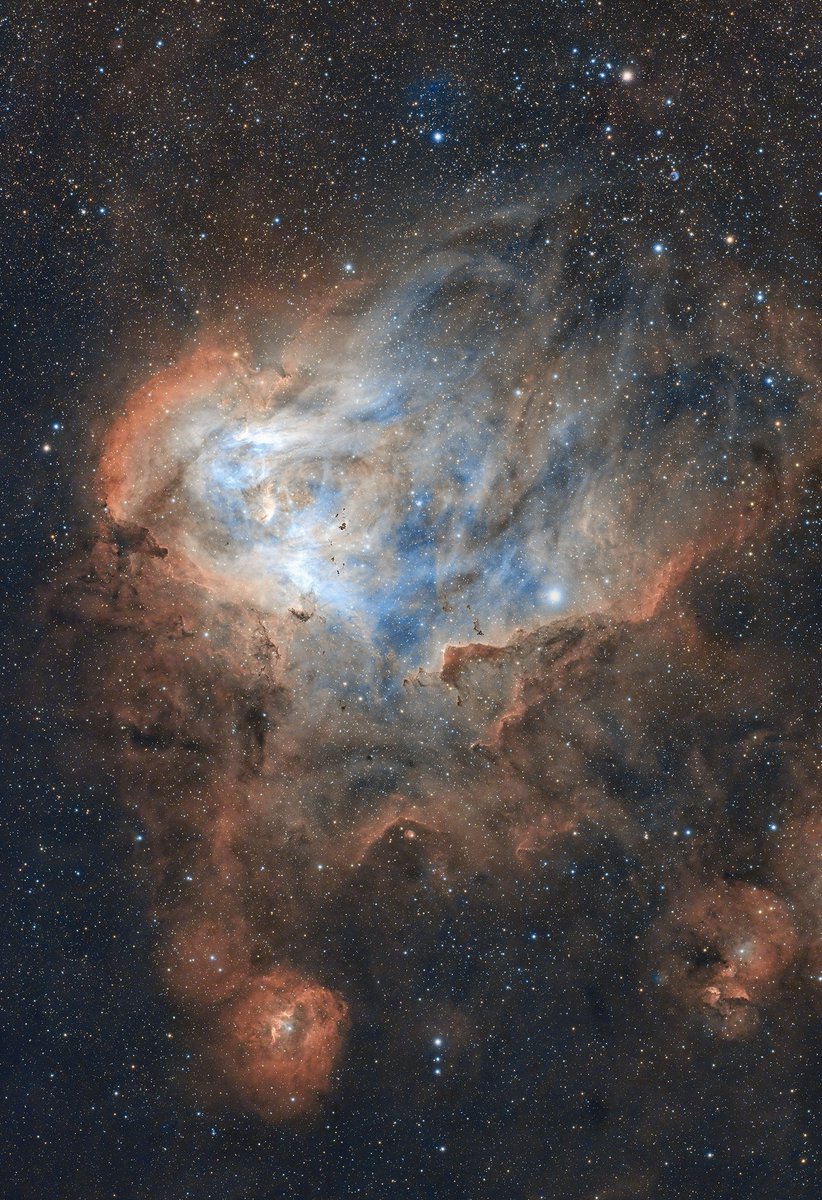 IC2944, Running Chicken Nebula, in the constellation Centaurus, photographed here from the Kalahari sky with an Fsq 106/ZWO ASI 2600mc/ZWO ASI
Air/#Optolong Ultimate astrograph.
8x420" no flats, 3 dark, 6x120" for RGB stars
Credit: Alessandro Cipolat Bares
Hope you like it.
#3nm