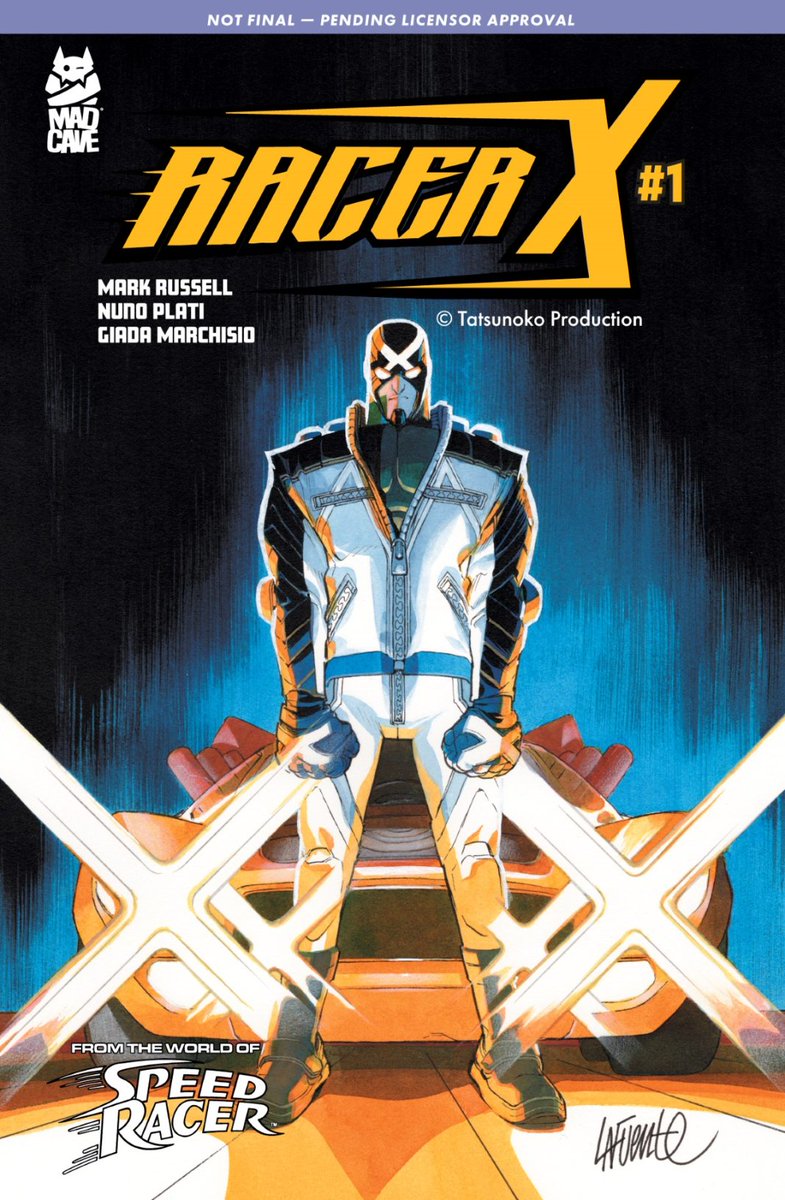 Tim Daniel (@timdanielcomics) on Twitter photo The 6 year-old deep within me was stomping the pedal when I got invited to design the RACER X logo for <a href="/MadCaveStudios/">Mad Cave Studios</a>'s Speed Racer.
Even in 1973, I knew Racer X was the coolest and he's even more so now - and thank you <a href="/tatsunoko_eng/">Tatsunoko Production</a> for the kind words of praise. The 6 year-old deep within me was stomping the pedal when I got invited to design the RACER X logo for <a href="/MadCaveStudios/">Mad Cave Studios</a>'s Speed Racer.
Even in 1973, I knew Racer X was the coolest and he's even more so now - and thank you <a href="/tatsunoko_eng/">Tatsunoko Production</a> for the kind words of praise.