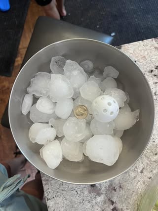 Photo from Amber Bakken of more HAIL in Waconia, MN