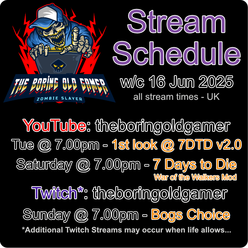 The Storms Brewing update (exp) has arrived and I will be playing it on Tuesday here, and on Sunday on Twitch. Pop along a have a peek at what it's all about. Maybe I will find some of the new Zombies... 😎