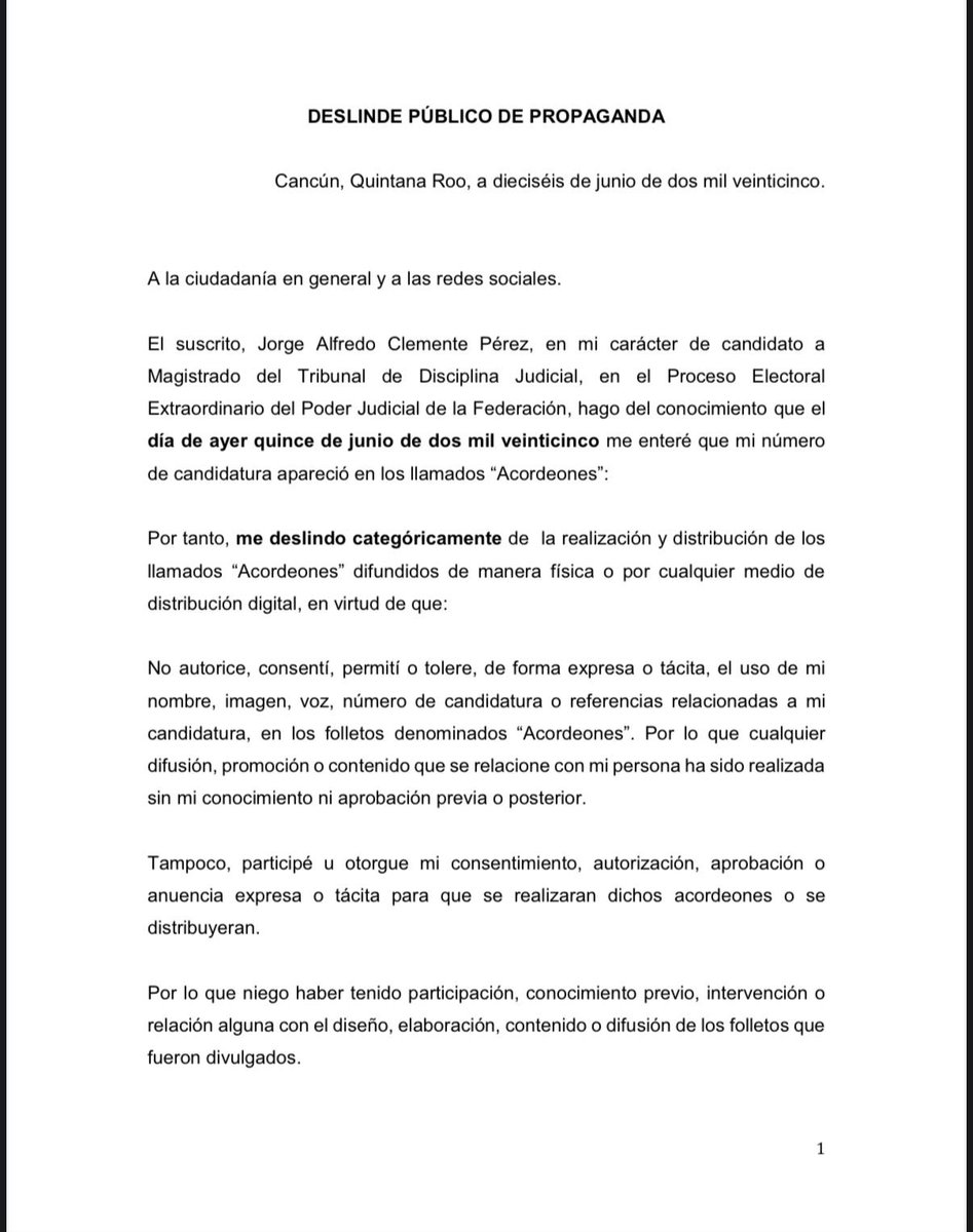Clemente__jorge's tweet photo. Deslinde respecto a la elaboración y difusión de acordeones https://t.co/SeJ9nhY1fC