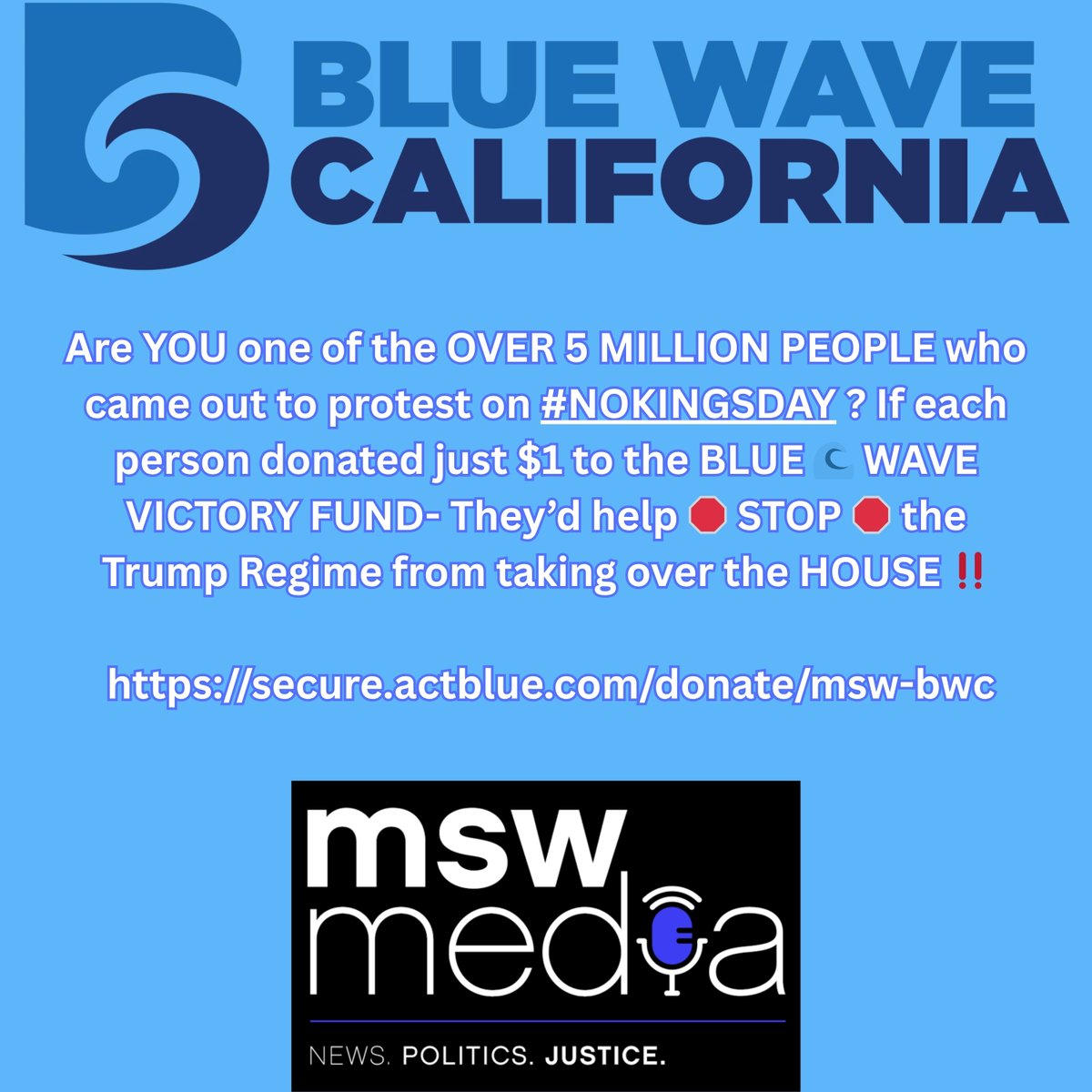 MuellerSheWrote's tweet image. #NoKings #MSWMedia #BlueWaveCA
⬇️DONATE ⬇️
secure.actblue.com/donate/msw-bwc