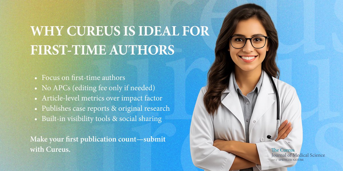 CureusNeuro (@cureusneuro) on Twitter photo Choosing the right journal can make or break your first publication.
Cureus stands out, designed to empower new authors with visibility, metrics & support.
Start your publication journey today. Explore the #NewAuthorsHub:
hubs.la/Q03skxQr0
#Cureus #MedicalResearch Choosing the right journal can make or break your first publication.
Cureus stands out, designed to empower new authors with visibility, metrics & support.
Start your publication journey today. Explore the #NewAuthorsHub:
hubs.la/Q03skxQr0
#Cureus #MedicalResearch