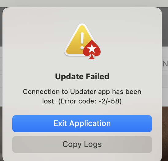 GiroirJerry's tweet photo. @StarsSupport    I continue to get this error when attempting to run PokerStars.  Can someone help please? https://t.co/qeNn09wEW4