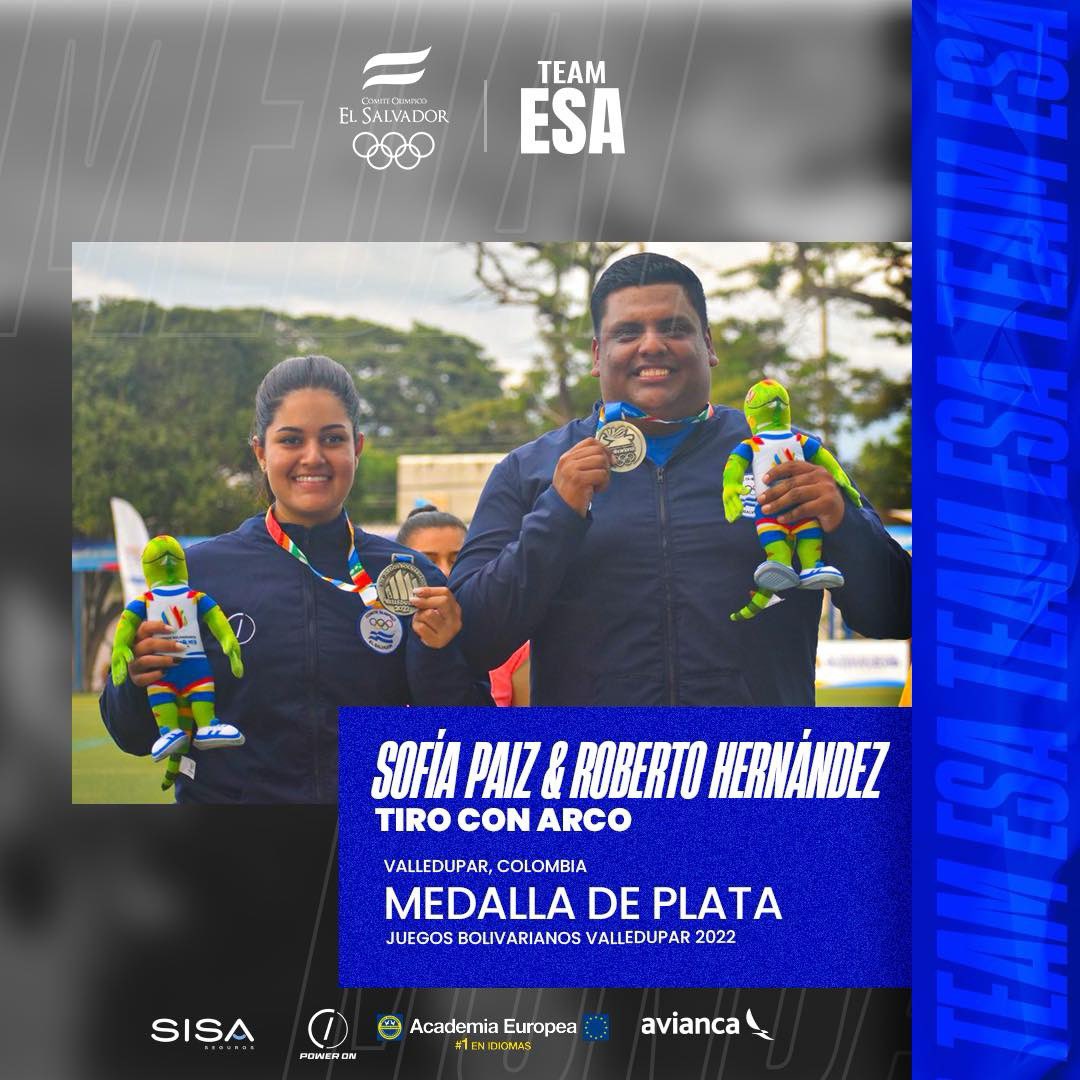 MEDAL MONDAY🥈

Hoy recordamos la medalla de plata que ganaron los arqueros Sofía Paiz y Roberto Hernández en los Juegos Bolivarianos Valledupar 2022.🏹

#TeamESA🇸🇻