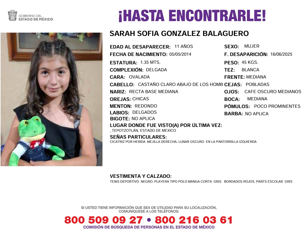 COBUPEM's tweet photo. Solicitamos de tu apoyo en difusión para dar pronta localización a Sarah Sofía González Balaguero y Elena González Balaguero, comunícate a los teléfonos de COBUPEM 800 216 0361, 800 509 0927. #TodosEnLaBúsqueda https://t.co/sOrFQdnW6H