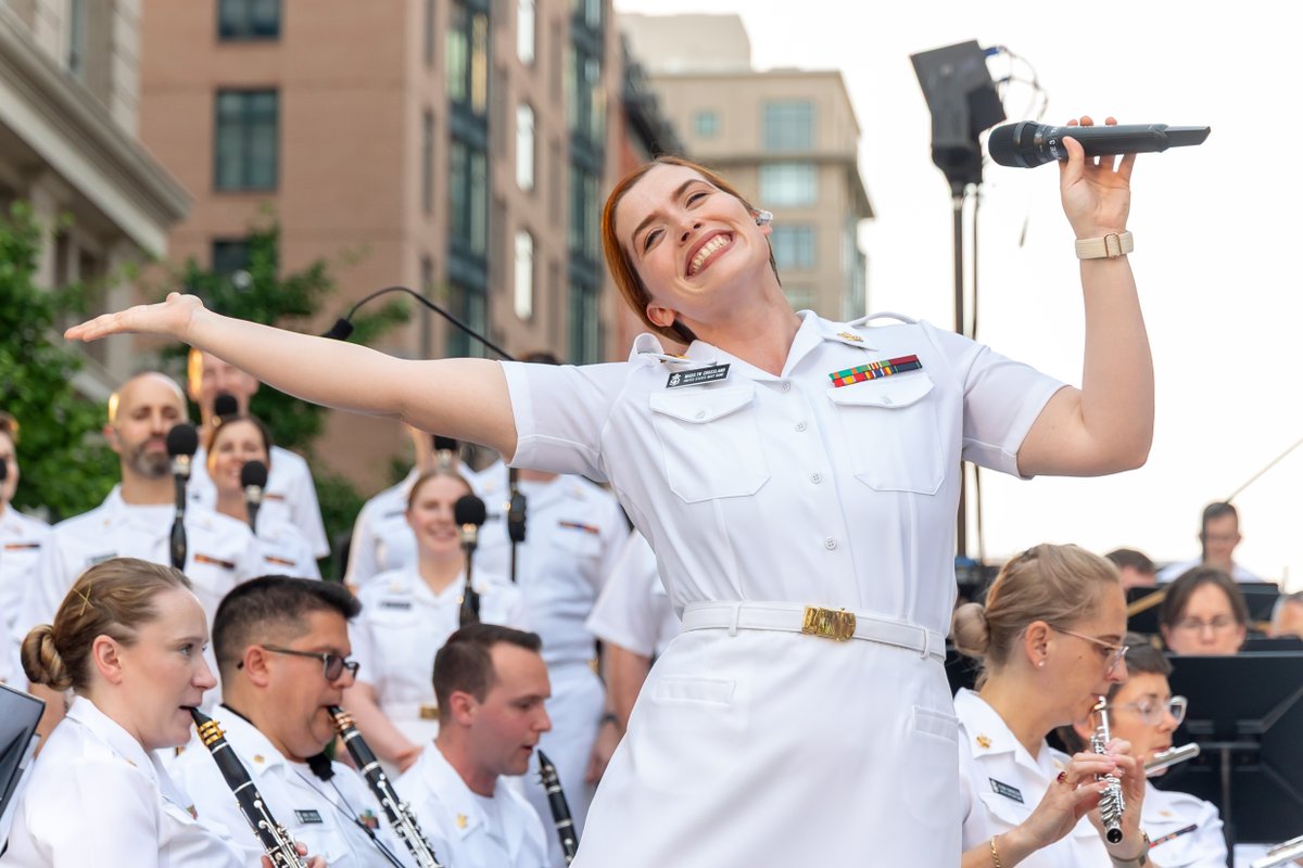 Join us this Tuesday for our next Concert on the Avenue with the @navy band and @ceremonial guard! The concert will start at 7:00pm. Last week we welcomed our host, RADM Kurt Rothenhaus, and Machinist's Mate 3rd Class Clifford Pierce, who served in the Pacific in WWII.