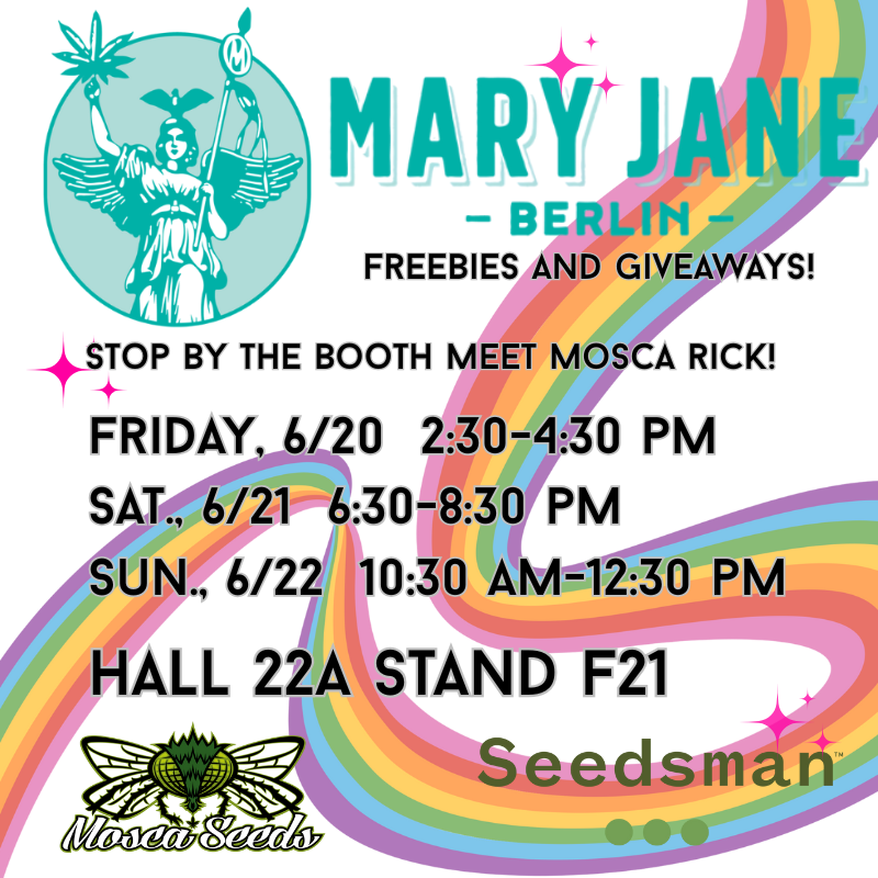 Come to the Mosca Meet &amp; Greet @ MARY JANE BERLIN!🔥🔥
Freebies &amp; Giveaways!🌿🍃
maryjane-berlin.com

#moscaseeds  #cananbiscommunity #cannabisindustry #cannabisnews #weed #cannabisgrower #420 #growyourown #thc #medicalmarijuana #growmarijuana #maryjane #maryjaneberlin2025