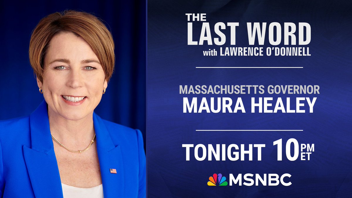 TONIGHT: Massachusetts Governor <a href="/maura_healey/">Maura Healey</a> joins <a href="/Lawrence/">Lawrence O'Donnell</a> on The #LastWord. Tune in!