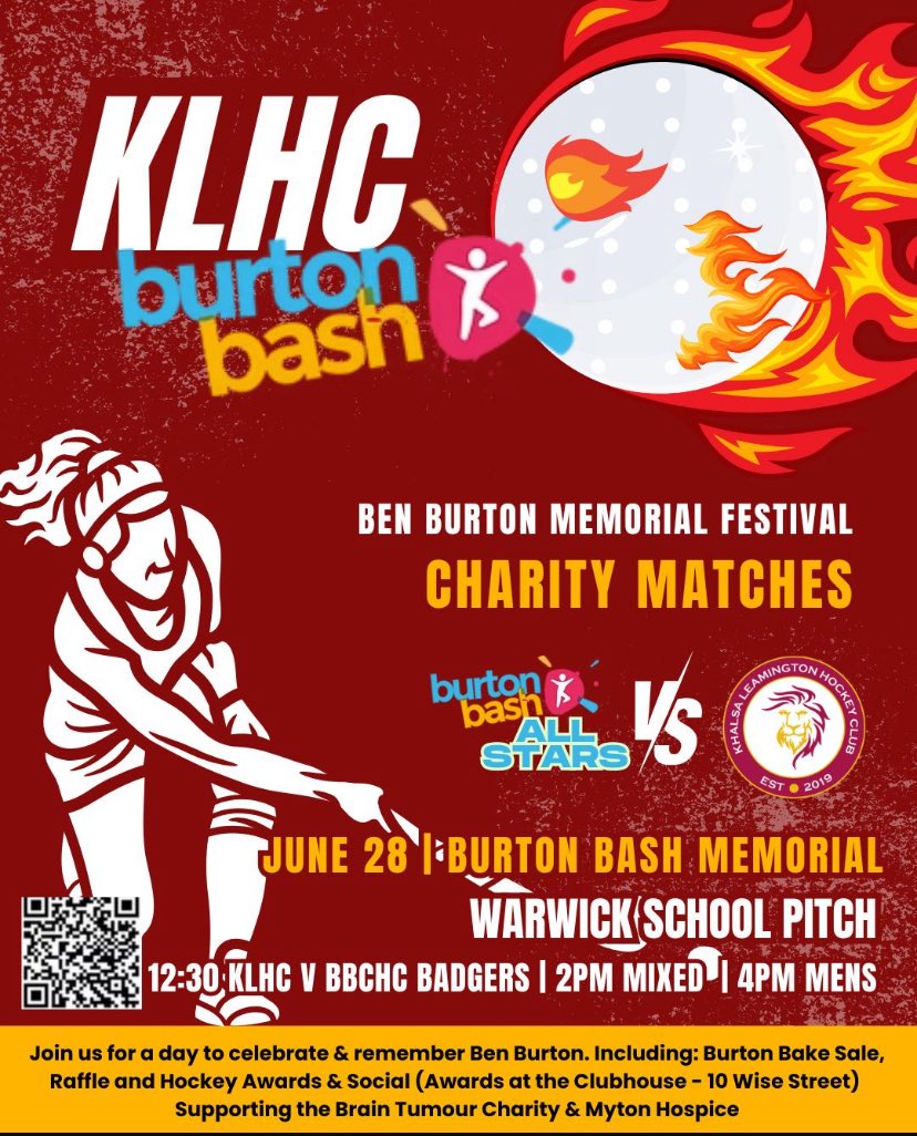 Bilzc42's tweet photo. Khalsa Leamington Hockey Club Ben Burton Memorial Matches 28th June
@Khalsaleamhc vs
@BBCHockeyClub
Raising funds for @BrainTumourOrg @MytonHospices
Get down early and show your support
A big thanks to our main sponsor
@Overburyplc ❤️
#BemorelikeBen
#burtonbash https://t.co/JcqmIcAz7m