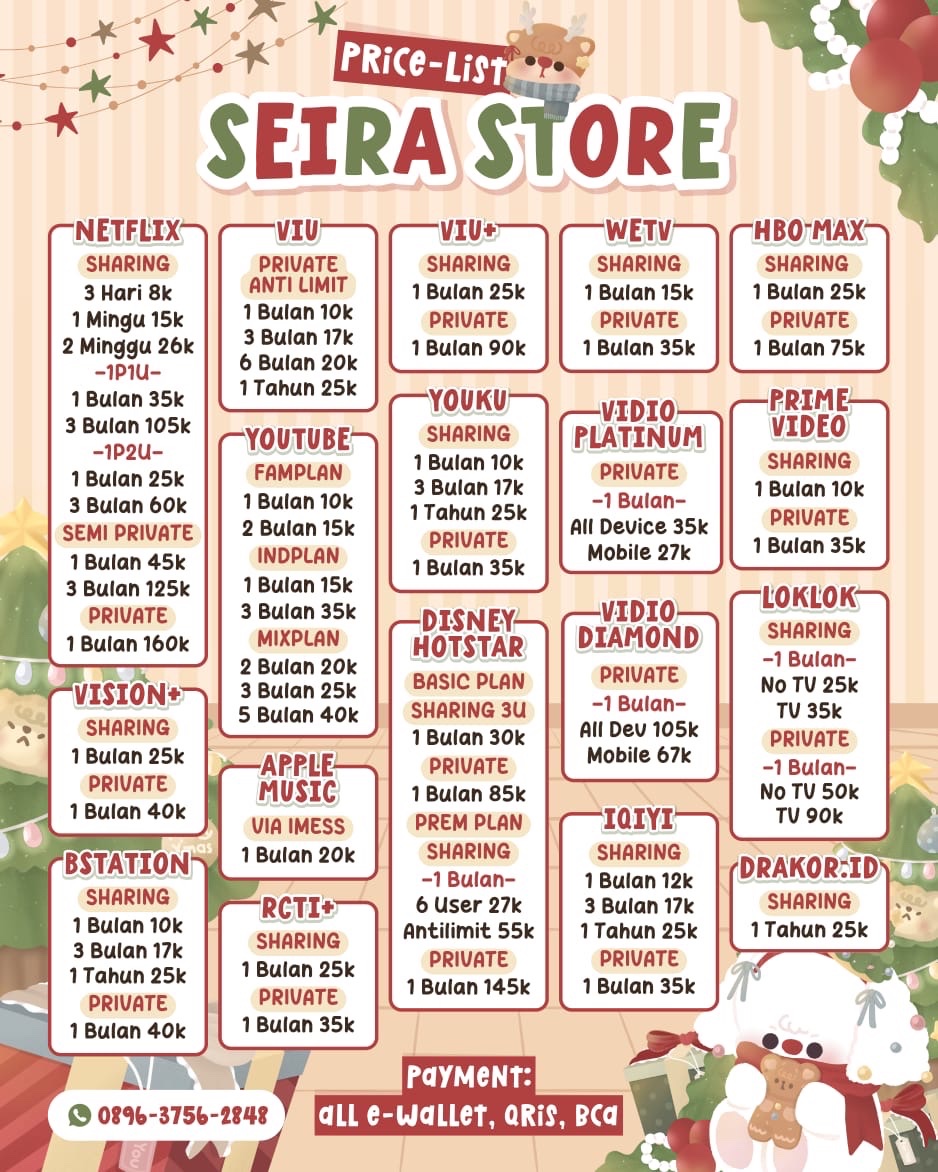 WTB WTS APPS PREM FULLGAR MURAH TERPERCAYA

YOUKU NETFLIX VIU WETV IQIYI NETFLIX LOKLOK BSTATION DISNEY PRIME VIDIO VISION+ VIDIO PLATINUM VIDIO DIAMOND SCRIB VSCO X REMINI WEB YOUTUBE APPMUS, ETC

order : bit.ly/whatsapp-seira

#zonauang #zonaba #zonajajan 26