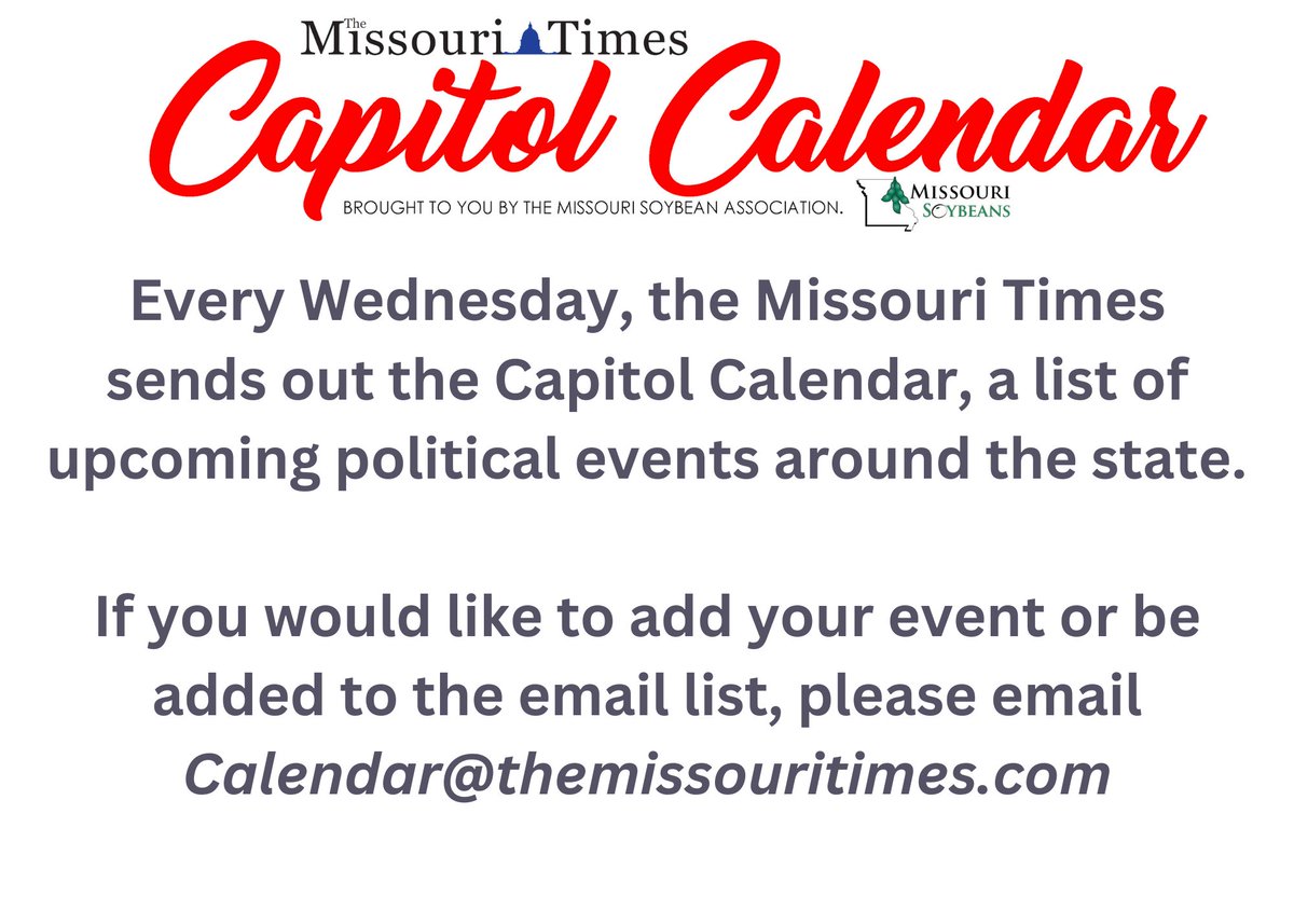 MissouriTimes's tweet image. Now that special session is over, campaign event season is in full swing.
Make sure to check themissouritimes.com/calendar/ so you don't miss any events.