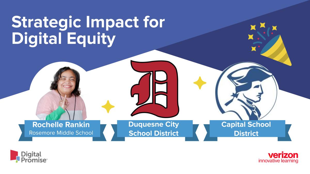 Verizon Innovative Learning Schools (@dpvils) on Twitter photo We're continuing to celebrate our 2024-25 #dpvils award winners this week! Congrats to our Strategic Impact for #DigitalEquity awardees:
Rochelle Rankin, Rosemore MS, <a href="/WhitehallRAMS/">WhitehallCitySchools</a>
<a href="/DukeCitySD/">Duquesne City School District</a>
<a href="/CSDSenators/">Capital School Dist.</a> We're continuing to celebrate our 2024-25 #dpvils award winners this week! Congrats to our Strategic Impact for #DigitalEquity awardees:
Rochelle Rankin, Rosemore MS, <a href="/WhitehallRAMS/">WhitehallCitySchools</a>
<a href="/DukeCitySD/">Duquesne City School District</a>
<a href="/CSDSenators/">Capital School Dist.</a>