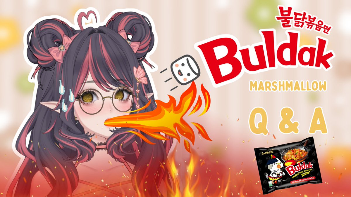 🔥 BULDAK Q&amp;A TIME 🔥

On Sunday I’ll be answering your questions while eating spicy buldak 🥵

Send in your questions using the marshmallow link below~ (；・∀・)

↻+♡ appreciated!🫶