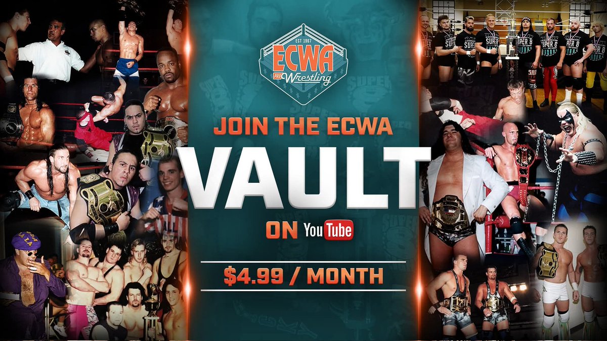 Subscribe to the <a href="/ECWA1967/">ECWA Pro Wrestling - Established 1967</a> Vault on <a href="/YouTube/">YouTube</a> via <a href="/mroohlala/">Mr.Ooh La La</a> Ooh La La Records <a href="/Bandcamp/">bandcamp</a>‼

mroohlala.bandcamp.com