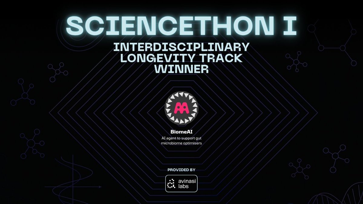 Interdisciplinary Longevity Track Bounty – Winner Announcement!
We’re excited to announce the winner of the Interdisciplinary Longevity Track Bounty, sponsored by <a href="/avinasilabs/">Avinasi</a>

🏆 BiomeAI by has been awarded $1,000 bounty for its outstanding work

Congratulations to the team for