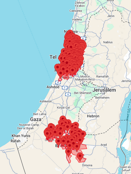 ThrowawatD's tweet photo. Missiles alerts detected all across Israel from Iran's missile launches! https://t.co/hzLi0hlioJ