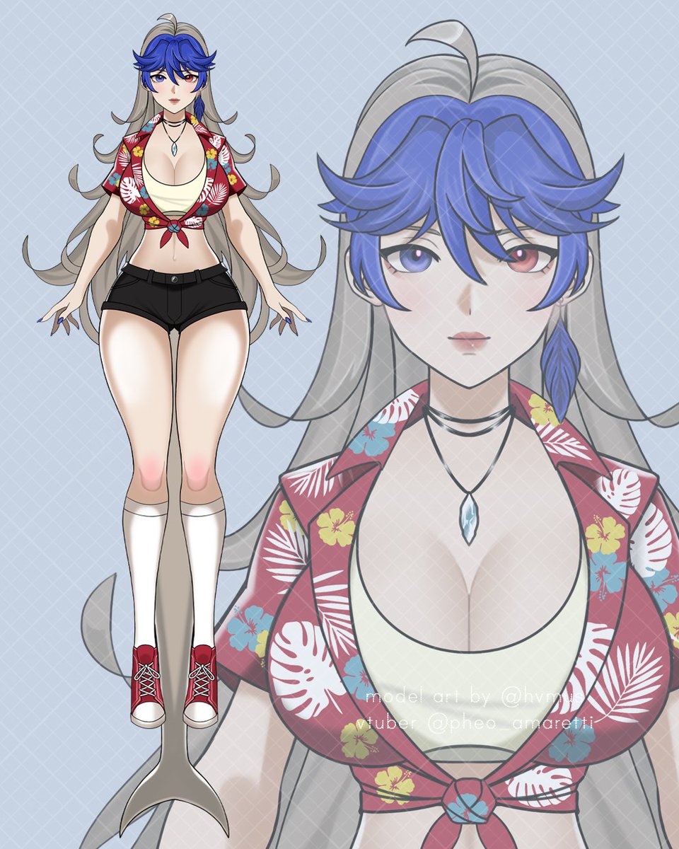 Live2D art for <a href="/Pheo_Amaretti/">Pheo Amaretti</a> 🦈🌺

#VGenComm #Live2dCommissions #live2dart #Vtuber