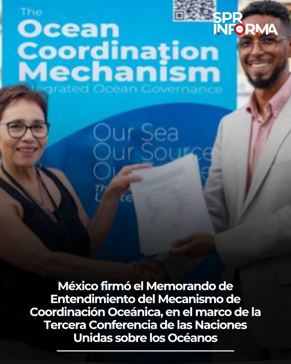 MXReferencia's tweet image. #Nacional 

La @SEMARNAT_mx informó que México firmó el Memorando de Entendimiento del Mecanismo de Coordinación Oceánica (MCO) de la región CLME+, en el marco de la Tercera Conferencia de las Naciones Unidas sobre los Océanos #UNOC2025, realizada del 9 al 13 de junio en #Niza,