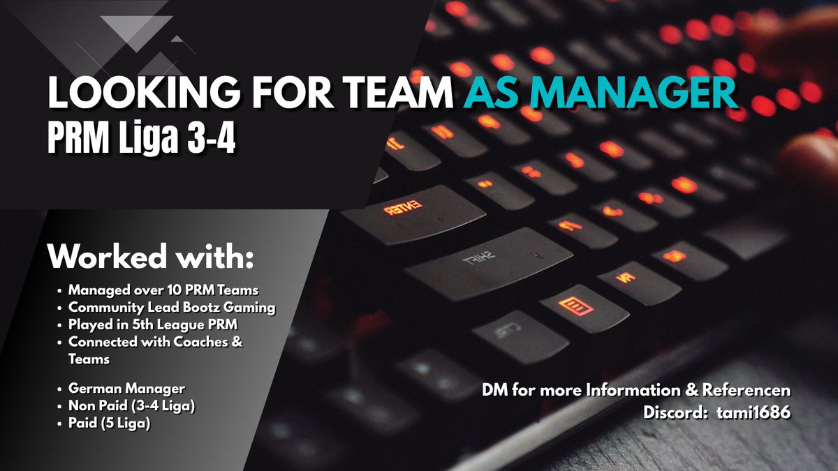 LFT AS Teammanager Contact DM or Discord tami1686

<a href="/lft_prm/">LFT PRM</a>
<a href="/LoL_LFT/">LoL Looking For Team 🇮🇹 🇪🇺</a> 
<a href="/LFTDiscord/">LFT Discord - lol/val/rl</a>