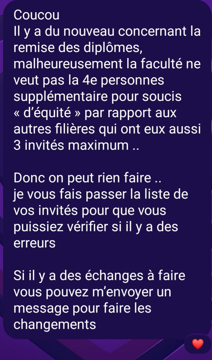 orELOx30's tweet photo. Bienvenue dans les études de santé. On te chie dessus pendant 6 ans et t'as même pas le droit d'inviter 4 personnes à ta remise de diplôme. Je dois choisir entre mon mec et ma sœur mdrrr 
Encore merci à la fac de Montpellier https://t.co/ieyuqMtNtj