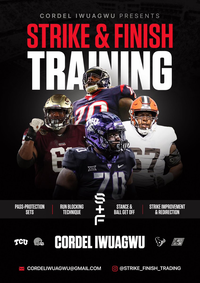 Offensive Lineman Training Sessions Available. Book through DM/ Email or Text. Let’s get to work! •OL training for guys 10 and Older • More Details Below!