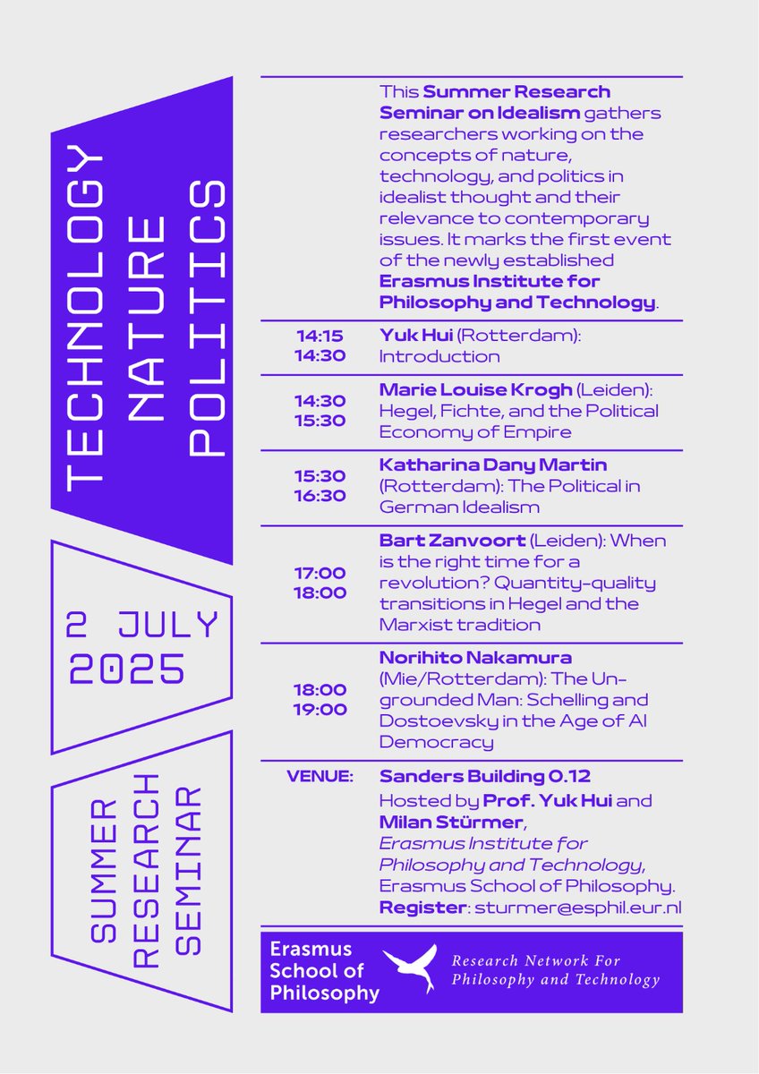 The second edition of the summer research seminar on idealism.
