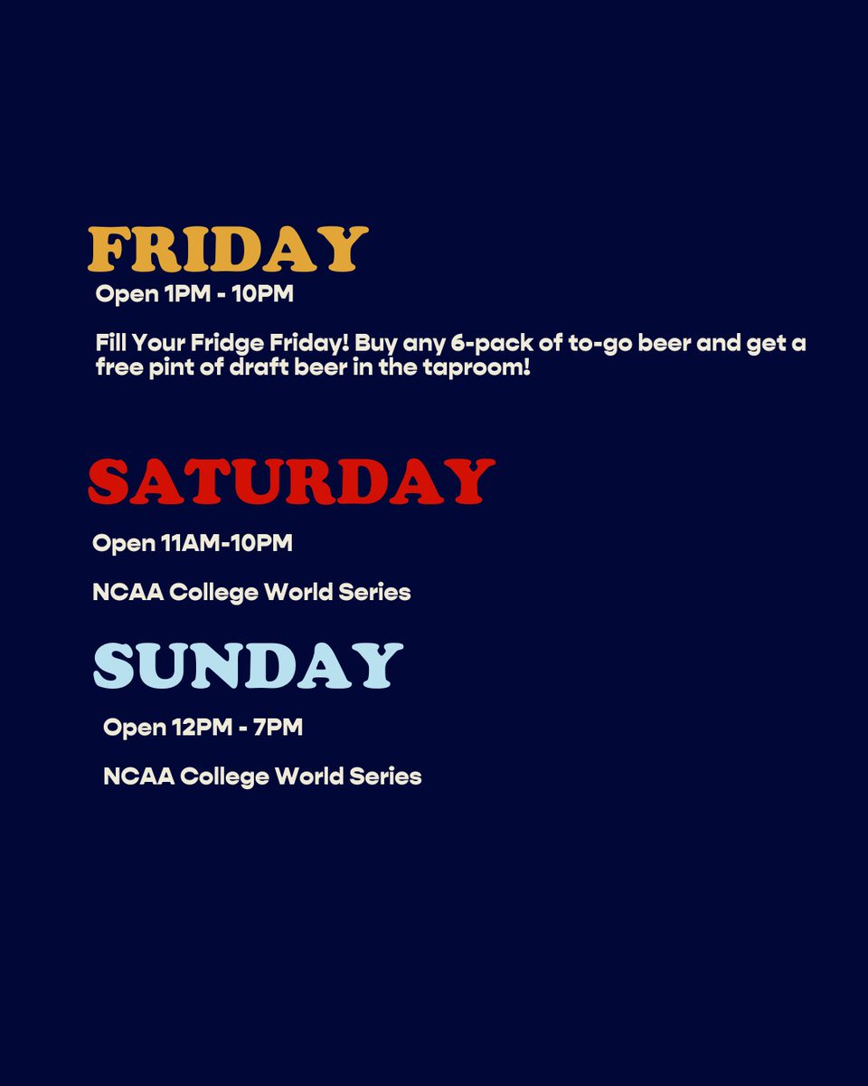 College World Series &amp; more in the Taproom this week!