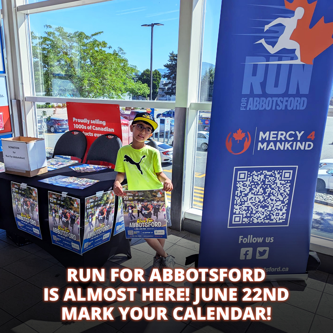 Only 6 Days to Go!

Join us June 22 at 11 AM at Mill Lake Park for RUN FOR ABBOTSFORD!

Let’s run, walk, or jog to support the Fraser Valley Health Care Foundation—every step makes a difference!

Sign up now: raceroster.com/events/2025/98…

#RunForAbbotsford #Abbotsford #Mercy4Mankind