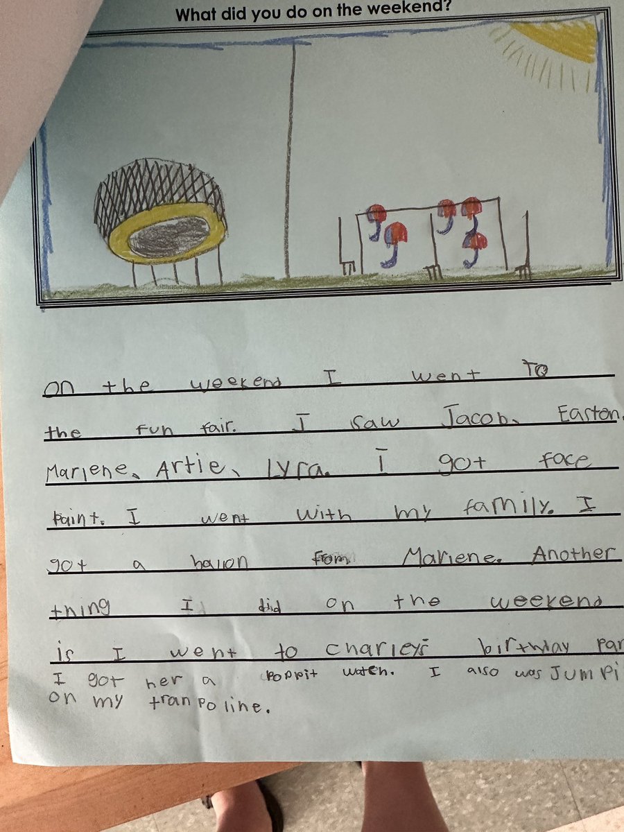 I love this. The first day of the year writing to the June writing. I hope parents enjoyed reading our blooming words. #ocsbLiteracy