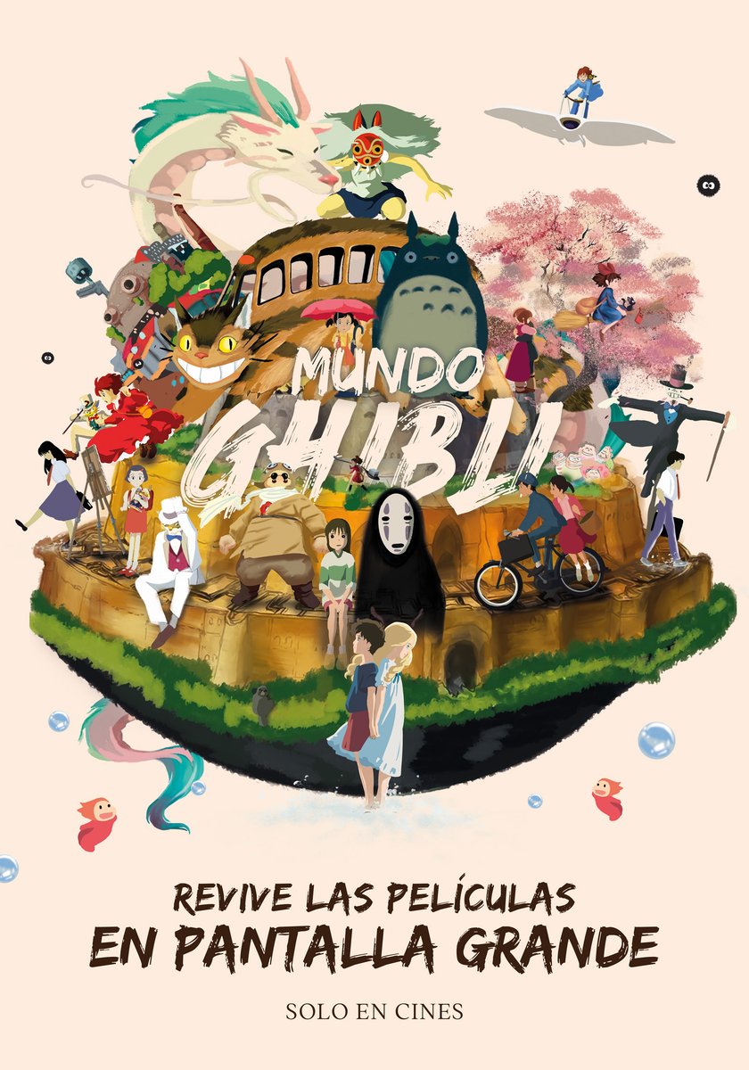Se viene en cines de Perú 🇵🇪 un ciclo que se llamará Mundo Ghibli. Arranca 7 de agosto con "El viaje de Chihiro" y acabará diciembre con "Kiki: Entrega a domicilio".

Incluye titulazos como "La princesa Mononoke", “El Cuento de la Princesa Kaguya”, “Se levanta el viento”, y más