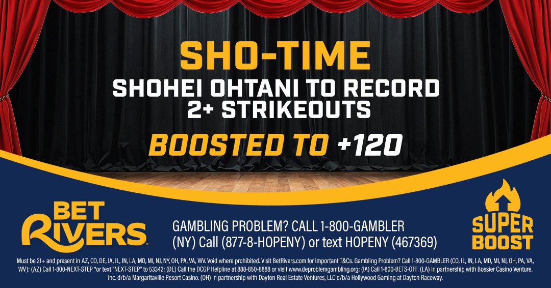 ANOTHER Super Boost 🚀

Shohei makes his long awaited return to the mound!

🔋 up to +120 and available now at BetRivers.com
